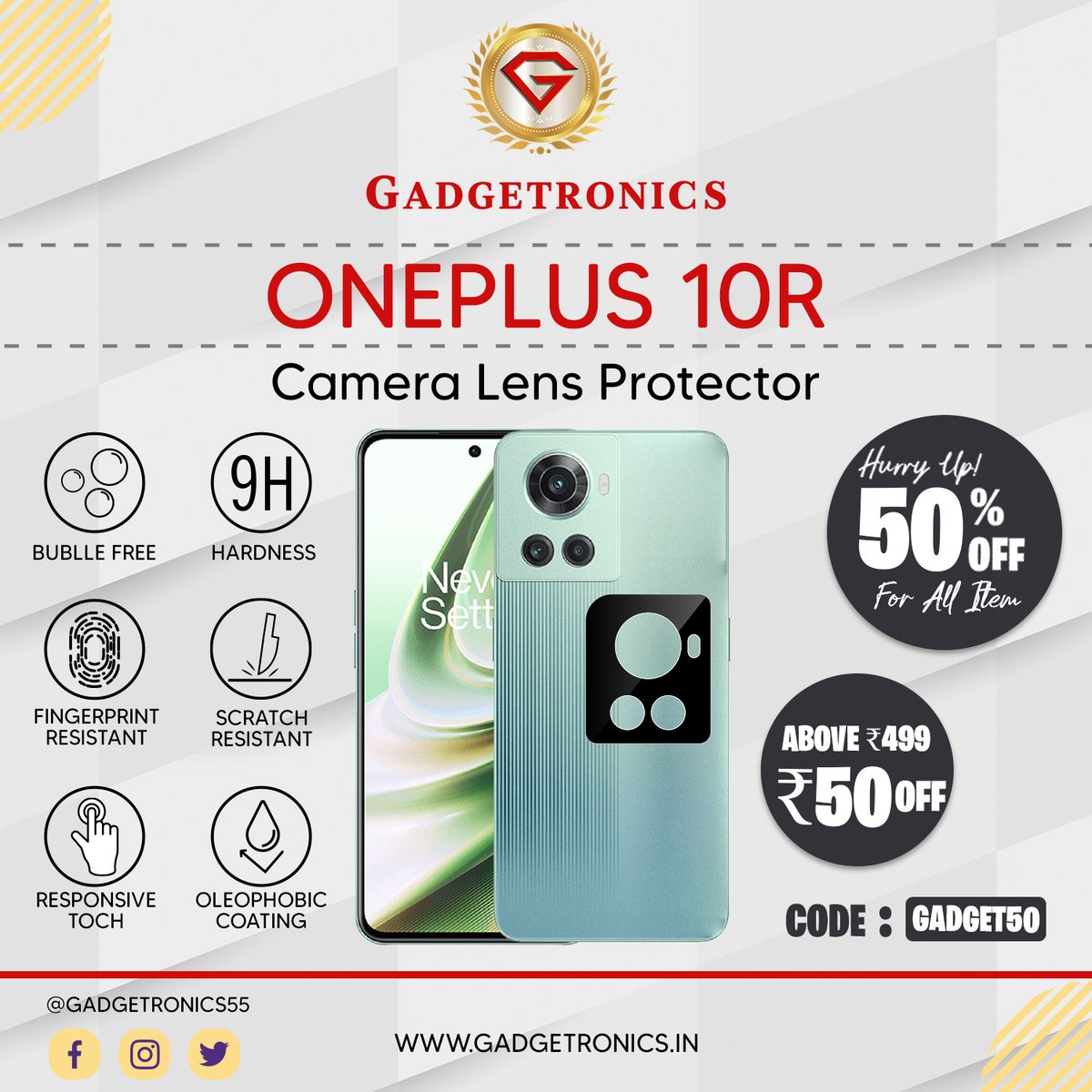 Gadgetronics55's tweet image. OnePlus 10R Black Camera Lens Protector Tempered Glass @Gadgetronics55 

Buy : bit.ly/3alWq0R

#oneplus10r #oneplus #cameralensprotector #cameraglass #chennai #gadgets #gadgetronics #Mobile #offers