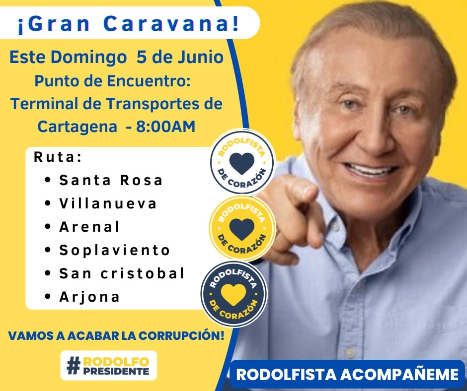 DanielA23433283's tweet photo. Gran Caravana por la línea de Bolívar. Contacto 3135177287
Te esperamos #RodolfoPresidente https://t.co/DbWO4qOlms