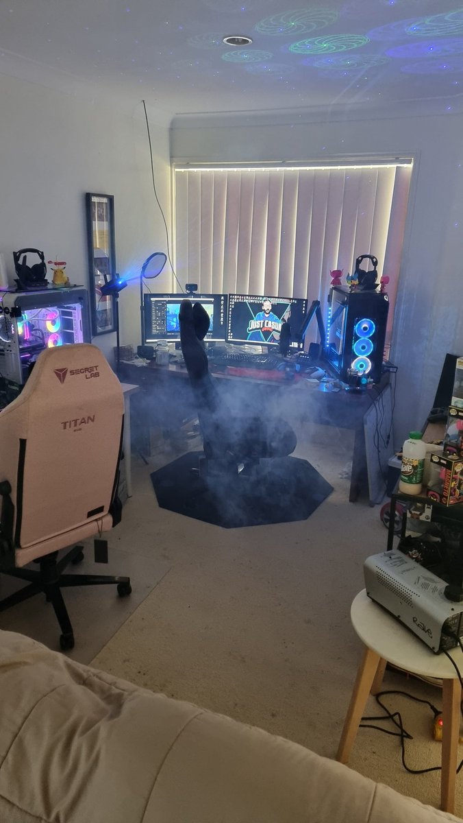 JCGRuckus's tweet photo. ATTENTION ATTENTION I do believe it's rave night at https://t.co/KRaXmehX1V come stop by put in your song requests and let's get this party started. Fog, lights and great friends. Xx love you all. https://t.co/Z2okg0y6kW