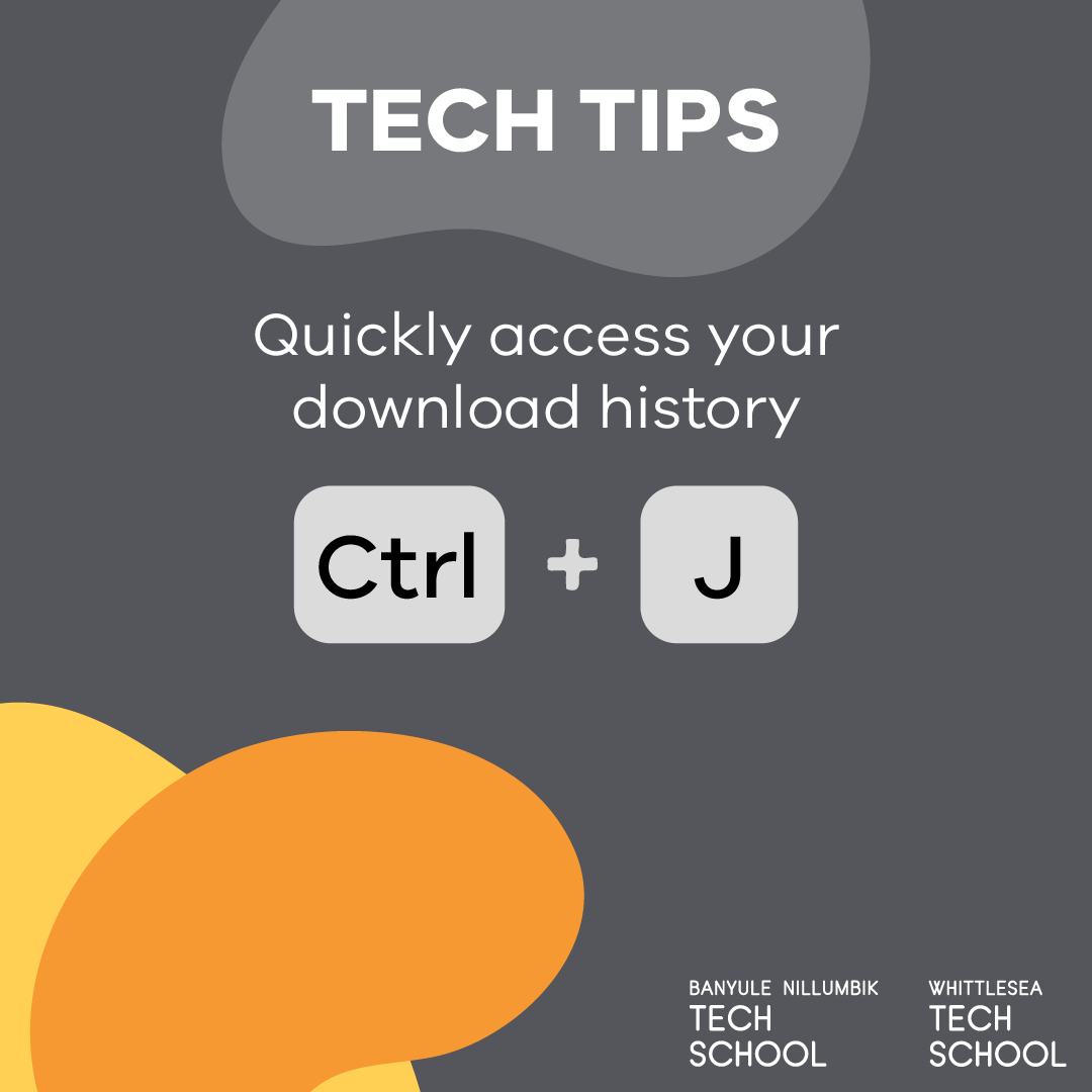 Tech Tip! Access your download history quickly from your internet broswer by using this keyboard shortcut: Ctrl + J.

#WhittleseaTS #WTS #BNTS #TechTip #TechSchools