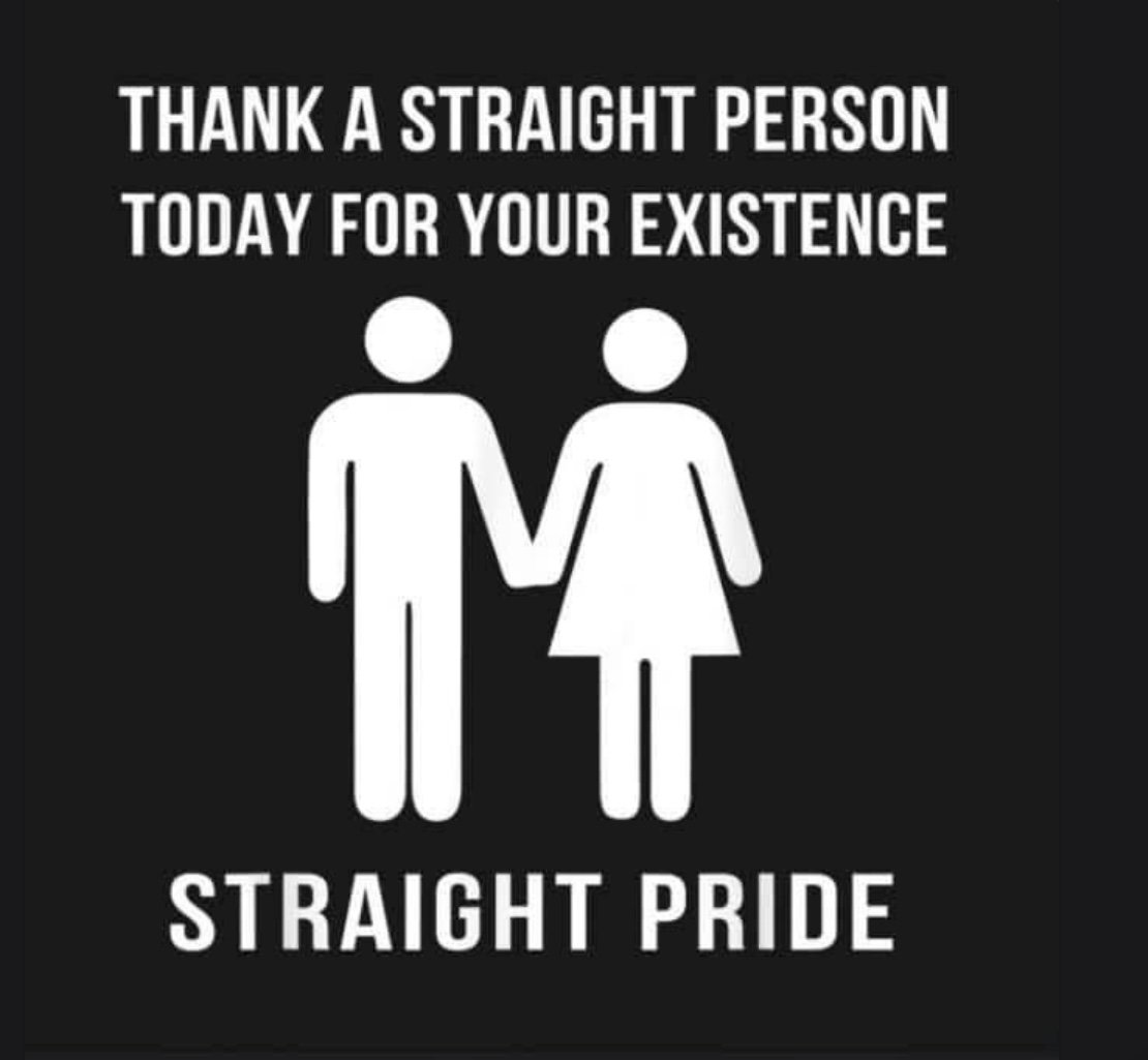 Camarade_Cam's tweet photo. We all are alive today because our parents gave birth to us, and it happened because they are straight.
Thank your parents and heterosexuality for your existence!
#ThankYouParents #RejectLGBT #StraightPride #StraightPrideWorldWide https://t.co/oHUkCYLGqq