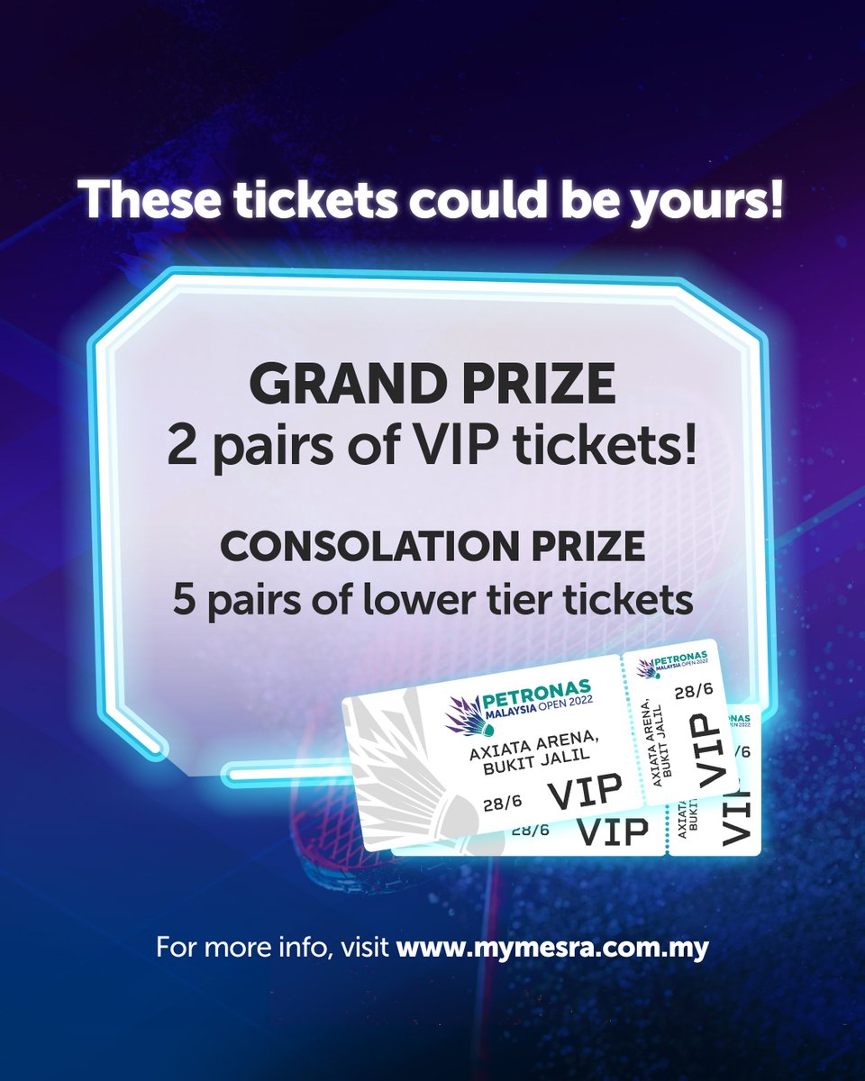 Petronasbrands's tweet photo. Tickets sold out everywhere?? Hard-core badminton fans, don't hang up your rackets just yet!πΈ
Stand a chance to win tickets when you convert your points to either Mesra or airasia points. So easy! π
More infoβ‘οΈ https://t.co/spRY8O0eEz
#PETRONAS #ConvertAndWin #MesraRewards https://t.co/X46dVQkO47