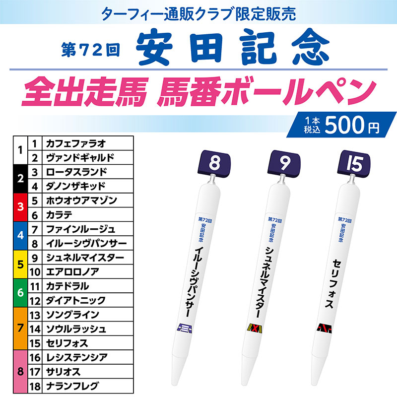 ◆　競馬　JRA　◆　ジャスタウェイ　◆優勝レース　馬番ボールペン　２本セット◆ ターフィーショップ_JRA競馬グッズ on X: 