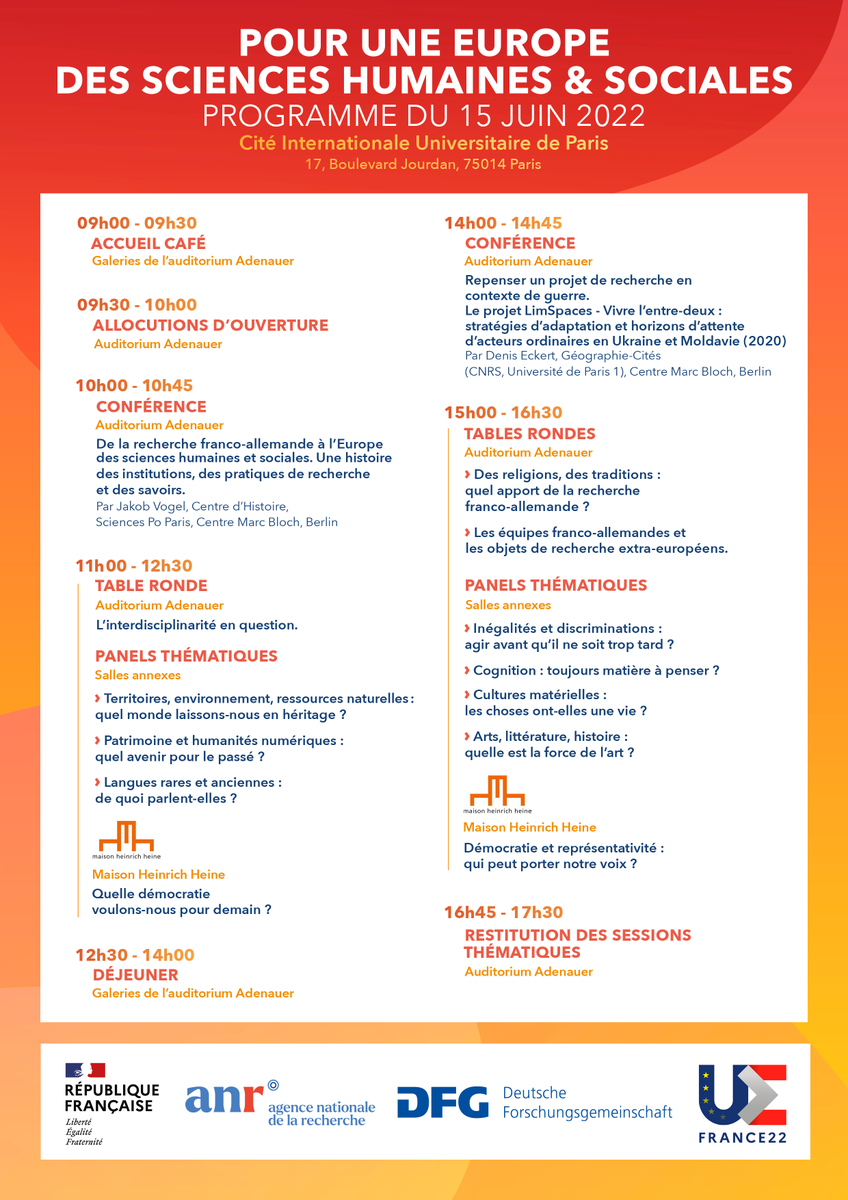 AgenceRecherche's tweet photo. Recherche franco-allemande en #sciences humaines et sociales 🇫🇷🇩🇪: RDV les 14 et 15 juin 2022 à Paris pour célébrer les 15 ans de l’appel à projets #ANR-#DFG en #SHS FRAL lors d'une soirée inaugurale et d'une journée de colloque en français et en allemand.
https://t.co/goAeklnn59 https://t.co/WVrdNBK6sD