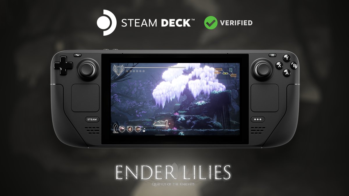 EnderLiliesGame's tweet photo. 1.1.6 launches today
#EnderLilies is Steam Deck verified!
Explore Land's End on the go, featuring a high-resolution display, full-size ergonomic controls, and updated
@Steam UI. https://t.co/j6GZOA3Bn5