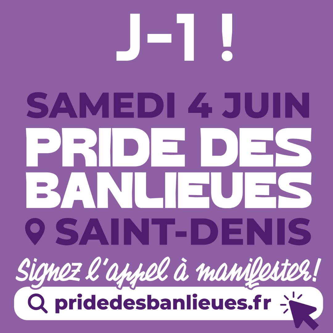 pride_banlieues's tweet photo. J-1 !!! La #PrideDesBanlieues c'est DEMAIN et nous avons encore besoin de vous pour :
 
1) Nous rejoindre en tant que #bénévole pour la Marche et/ou l'After-Party ⤵️
https://t.co/WbEIkvAFPI https://t.co/O2Sn1bf7Cd