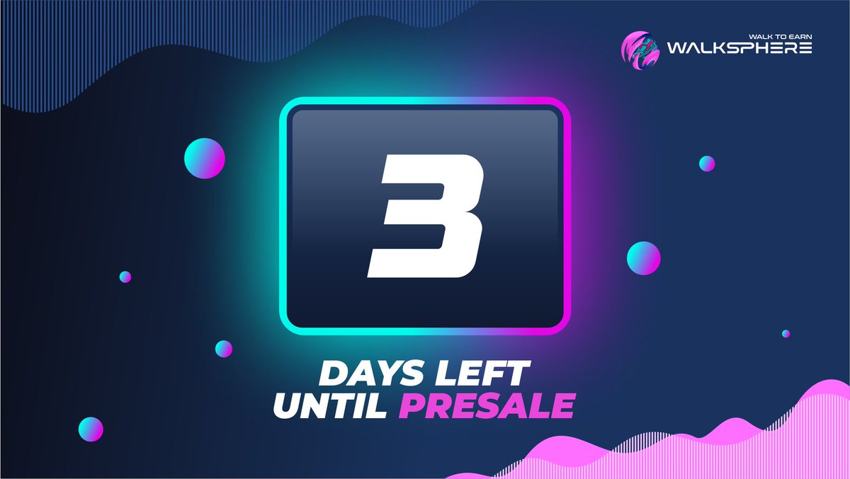 WalkSphere's tweet image. Only 3⃣ days left until the launch of our #WALKX token's pre-sale on @pinkecosystem 👟🔥

Plenty of time to get whitelisted! 👟💯🔥

Bookmark this page: pinksale.finance/launchpad/0x71…