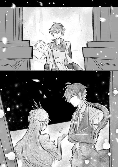 #zhongchi

the angst of... what if childe open that door, he thought it would show the abyss that always haunted him and he's now ready to conquer his own childhood nightmare.
turn out it's that scene when zhongli reveal the truth and breaking their friendship behind the door🤧 