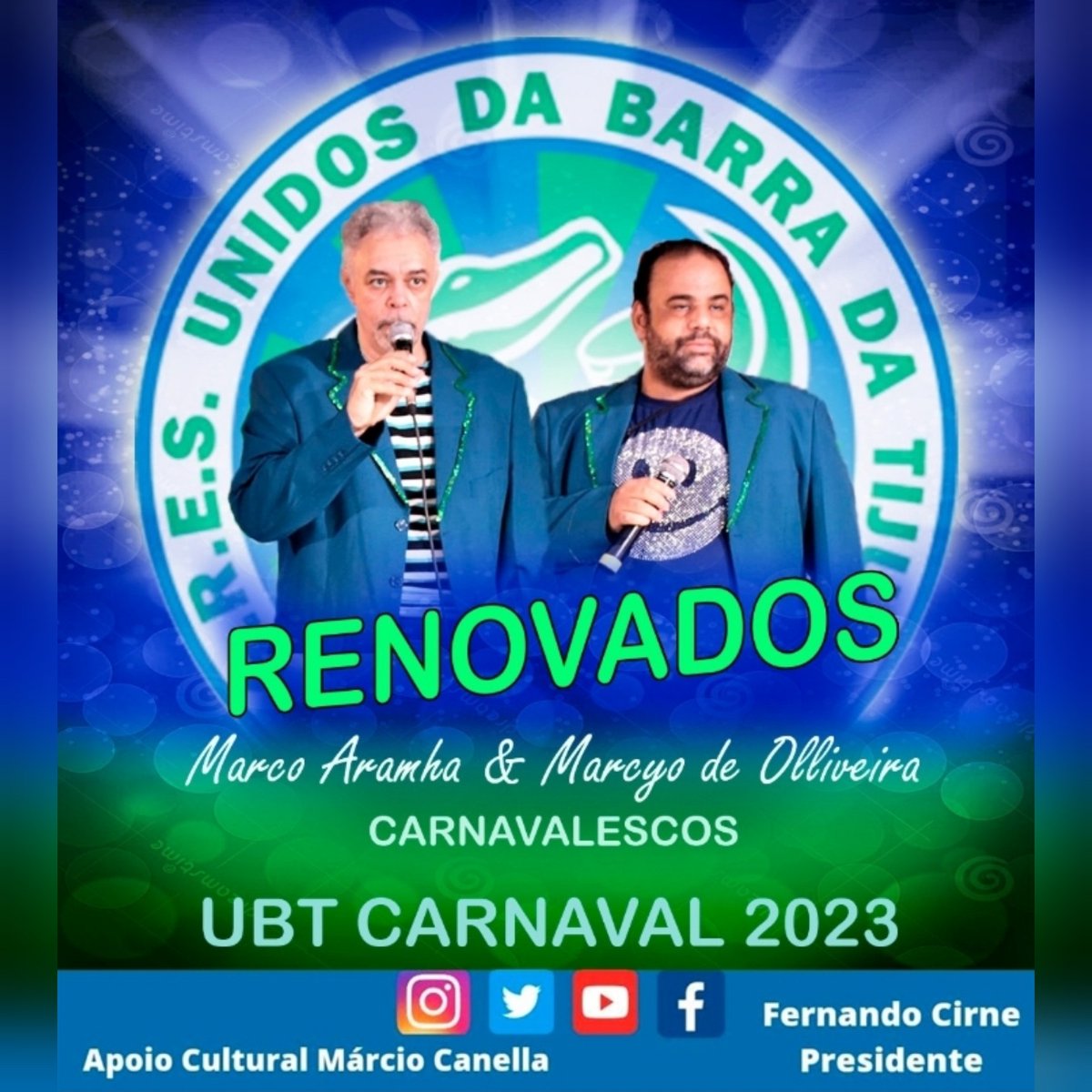 UnidosdaBarra's tweet photo. RENOVADOS !! @marcyoolliveira e @marcoaramha  vamos juntos rumo a série prata !!!  Ubt2023  ! 
Vamos com tudo jacaré!!

@Marcio_Canella 
@cirne_fernando 
@ClaudiaB1972 
@ritmocarioca1 
@Barrasquare 
@SuperligaCarna 
@biarramos 
@Guicirne10 https://t.co/glD6Ln1WFt