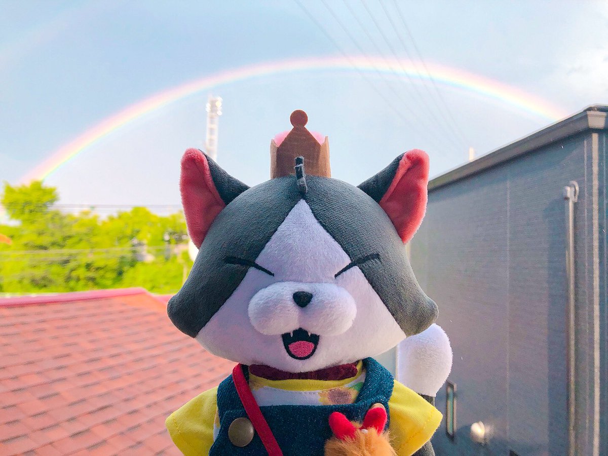 G_tiao's tweet photo. 大きな虹🌈が出てた❗️

#ケットシー日記 #ケットシー #リーブ
#CaitSith #Reeve #FF7 #FF7R
#FF7Remake #アクションドール
#ぬい撮り #ぬいぐるみ #plush
#ぬいぐるみの時間 #ぬいと暮らす365日 #ファインダー越しの私の世界 https://t.co/xx9Wskng2b