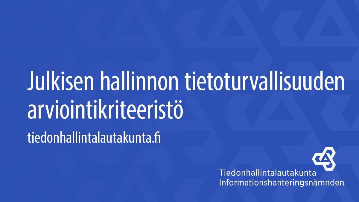 VMuutiset's tweet photo. Tiedonhallintolautakunnan suositus julkisen hallinnon tietoturvallisuuden arviointikriteeristöstä (Julkri) on julkaistu. Arviointikriteeristö tukee koko julkishallinnon tietoturvallisuuden kehittämisen ja arvioinnin tarpeita. 

📍Julkaisu: https://t.co/GFB1l63xQ9

#tiedonhallinta https://t.co/dKUHMWB8lJ