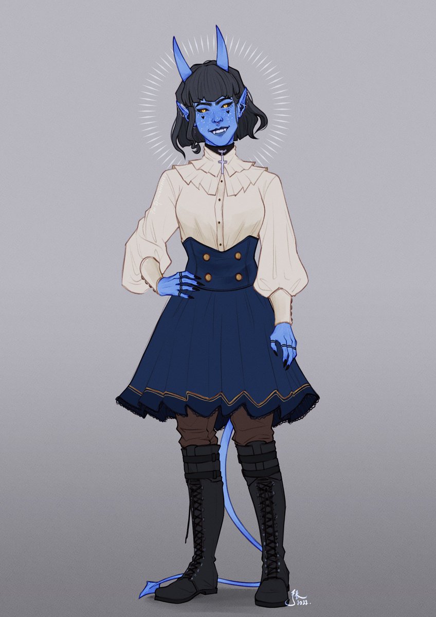 sorrowstreams's tweet photo. edited out ugly ass sad ass barovia in the bg but look at the drip gin stole for me xoxo 😚 ✌🏻 ((art by @ShaniceTJN)) https://t.co/vDpp6Y2cRR