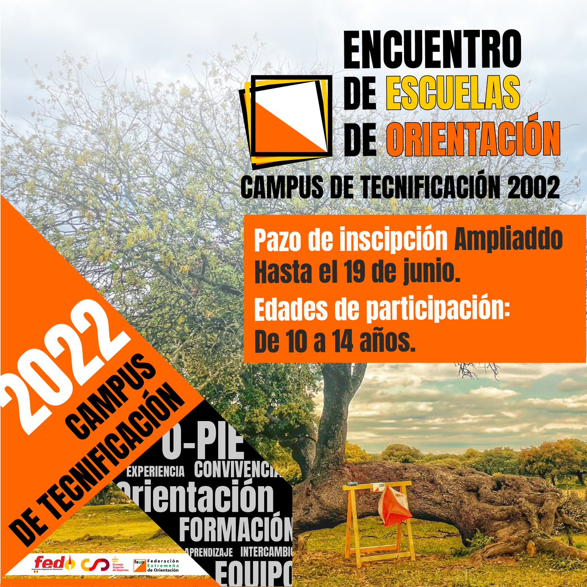 CAMPUS-O 2022
ℹ️ Ampliada participación: de 10 a 14 años.
ℹ️ Ampliado plazo inscripción: hasta el 19 de junio.
Del 26 al 30 de junio en #Extremadura organizado por la #FEDO y la #FEXO + Info fexo.org/campus-o y cutt.ly/Dossier-Campus…
#TecnificaciónFEDO #Orientación #FEDO