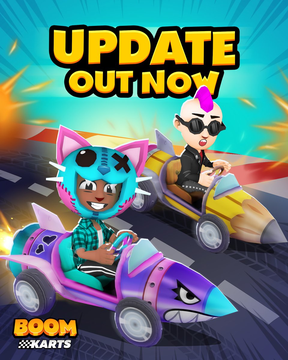 BoomKarts's tweet photo. We have lift-off! Master the exciting new rocket kart in the latest update for #BoomKarts! Out now! https://t.co/pvVsXX1x8t