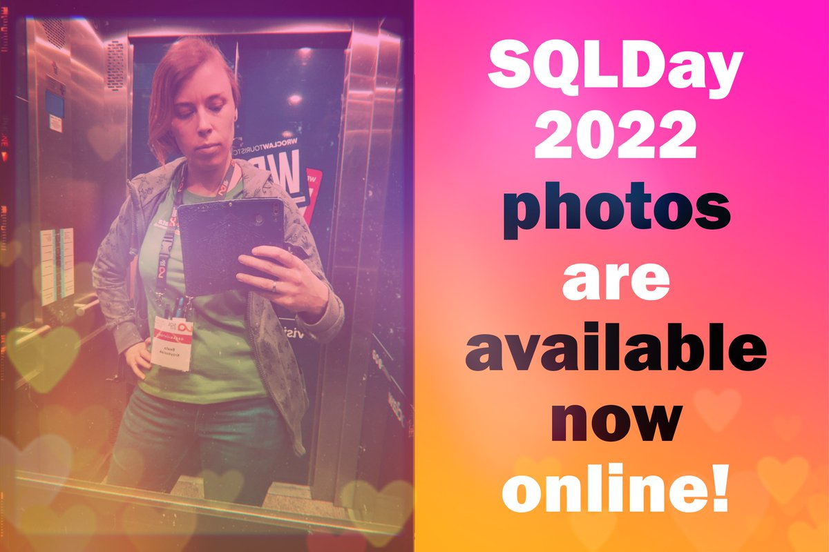 sqlday's tweet photo. ✨ We are happy to announce that first part of the SQL Day 2022 edition photos are available now online on our Facebook!

💗 Photos by @kcrimwor, your favourite social media manager ;-)
💗 Group photo by: Jacek Owczarz

#SQLDay2022 #sqlday #DataCommunityPoland #datacommunity https://t.co/db0XvQuXFr