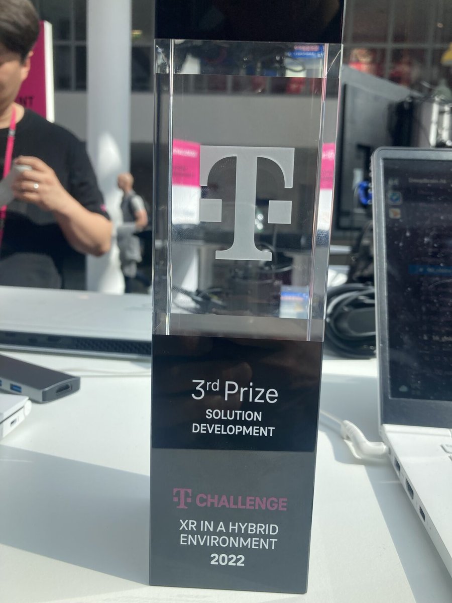 DeepBrainai_kr's tweet photo. 딥브레인AI는 독일에서 T-Mobile과 Deutsche Telekom이 주최하는 T-challenge에서 솔루션 개발 부문 3위를 수상하고 상금 5만 달러를 부상으로 받았습니다.
더불어 T-Mobile과 Deutsche Telekom 양사와 협력할 수 있는 기회도 얻게 되었습니다. 앞으로 많은 기대해주세요. https://t.co/fcR9CwI7ag