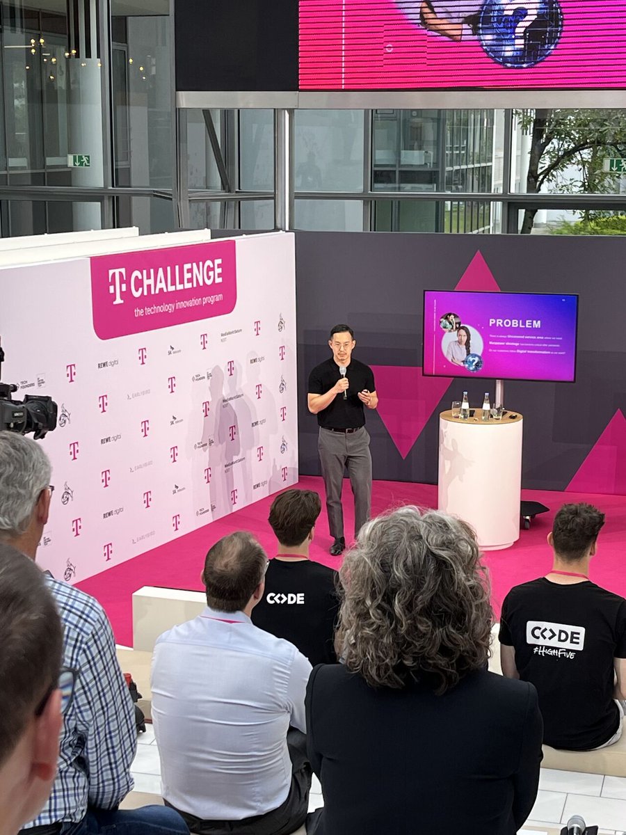 DeepBrainai_kr's tweet photo. 딥브레인AI는 독일에서 T-Mobile과 Deutsche Telekom이 주최하는 T-challenge에서 솔루션 개발 부문 3위를 수상하고 상금 5만 달러를 부상으로 받았습니다.
더불어 T-Mobile과 Deutsche Telekom 양사와 협력할 수 있는 기회도 얻게 되었습니다. 앞으로 많은 기대해주세요. https://t.co/fcR9CwI7ag