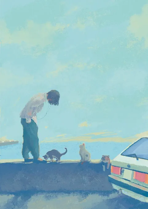 #見た人を涼しくさせる青イラスト貼る見た人もやる 