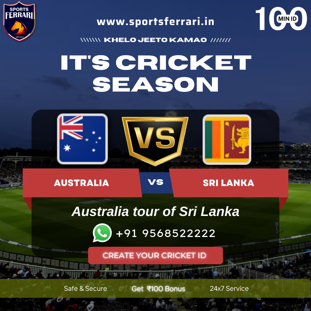 SportsFerari's tweet photo. "Limited Period Offer" 🤩🤩
Sign up bonus ₹100🔥🔥 
Get a Cashback of 10% on Deposit 😎🤩

Visit Our Website (Get Offer):
https://t.co/TJt7ezSdDc 

.
.
#Sportsferrari #AusvsSL #onlinegame #getyourid #playnow #casinoid #casino #teenpati #footballid #casinogame #rummy #ipl https://t.co/qOm8gPOzUG