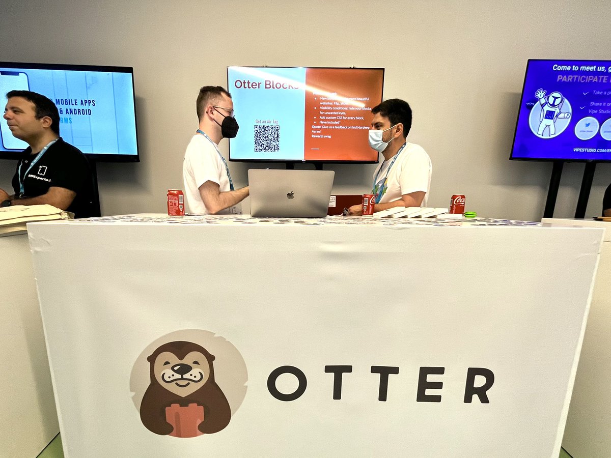 Stop by our booth! We’re eager to tell you more about Otter Blocks and our other products! 🚀 You might also win an AirTag!
#WCEU #WCEU2022 <a href="/ThemeIsle/">Themeisle</a>