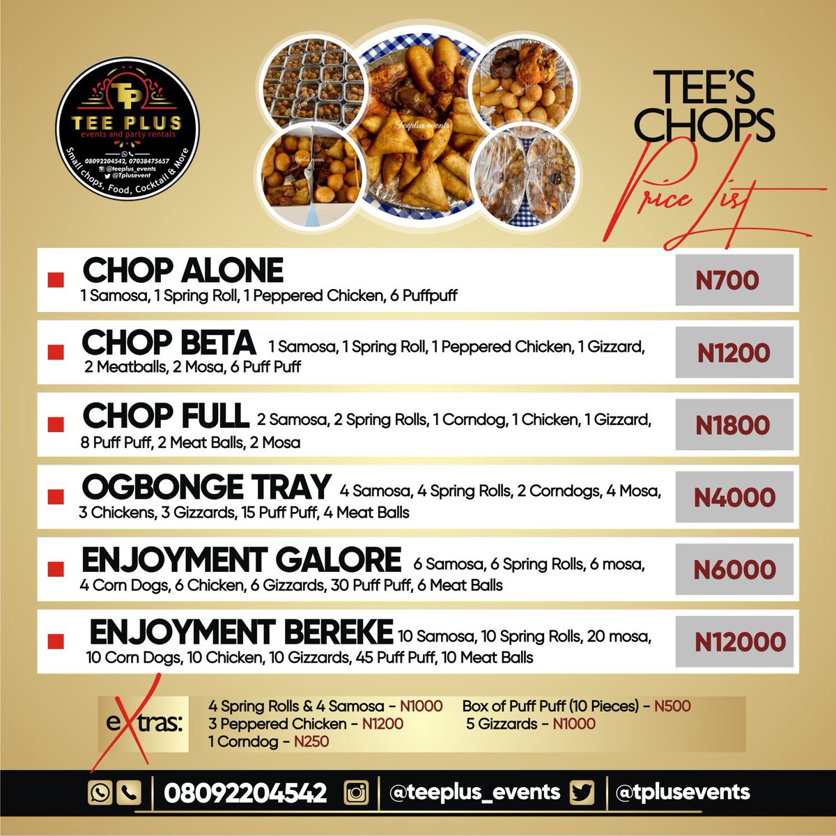 Tplusevent's tweet photo. What are we serving you today? Fried rice or Jollof rice. We also serve smallchops everyday. 

Check our food and smallchops list. Let’s send your this Friday. Please RT https://t.co/iEeeCKcCCx