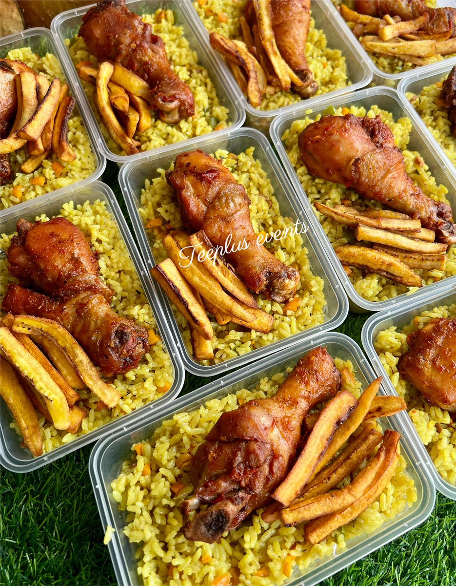 Tplusevent's tweet photo. What are we serving you today? Fried rice or Jollof rice. We also serve smallchops everyday. 

Check our food and smallchops list. Let’s send your this Friday. Please RT https://t.co/iEeeCKcCCx