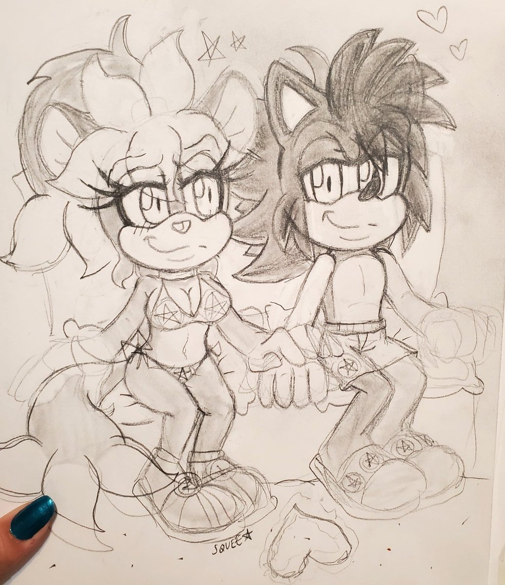 Squeezlez's tweet photo. #JeriSpringer(β) & #BillietheHedgehog
The pick of Jeri was a quick sketch idea for a spring star bikini ππ the 2nd pick has the couple on the beach β±οΈ on a bench .Jeri gifted him star trunks and sandals.Billie belongs to @PandaButtz93 Jeri+art @Squeezlez
#sonicoc
#summer https://t.co/PhuGxuBUQ0