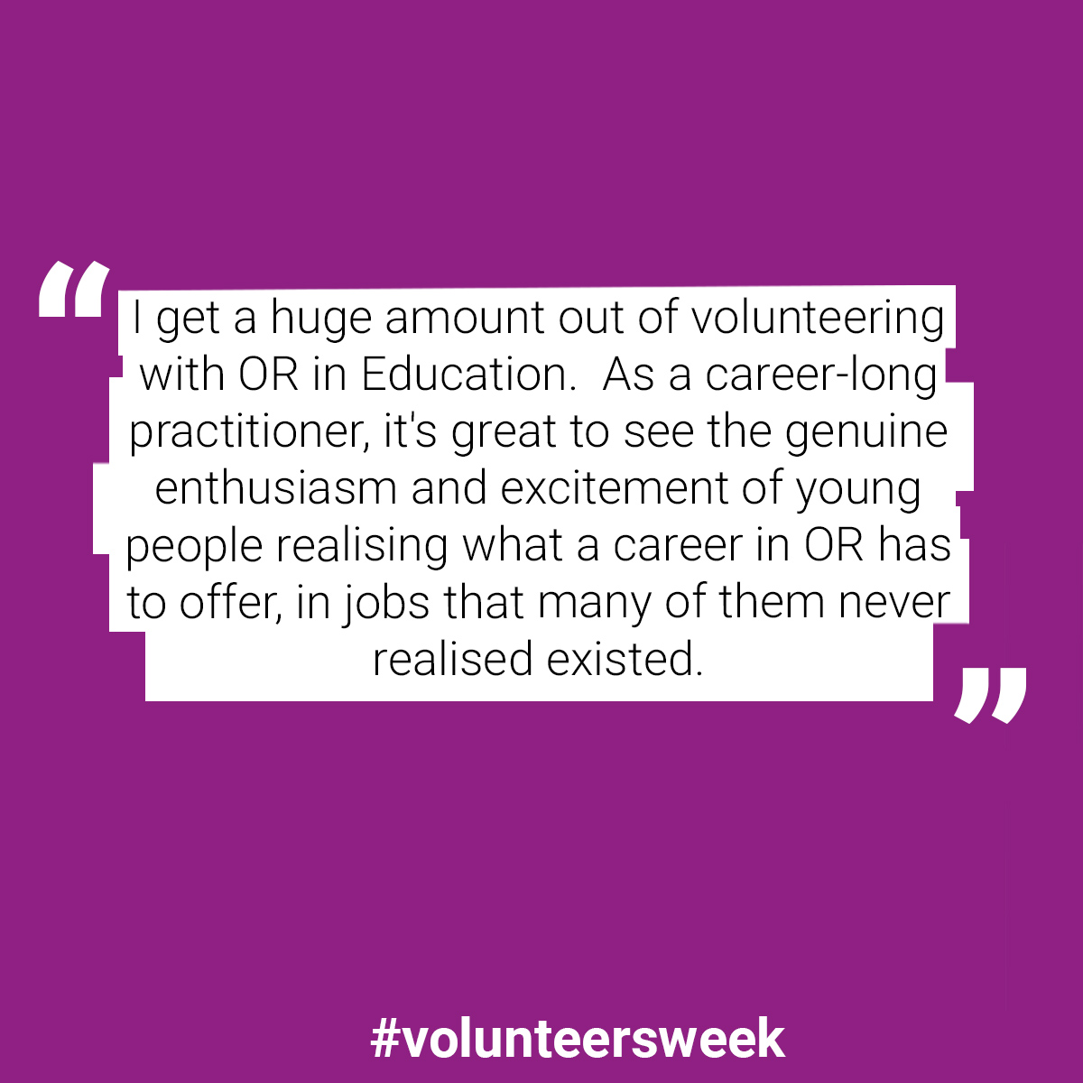 Here’s a quote from a volunteer about what volunteering with ORiE means to them