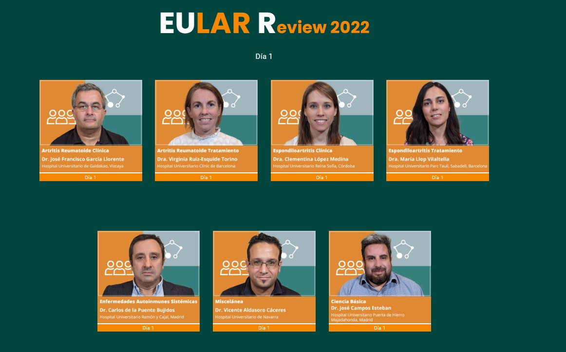 ¡Ya está disponible la primera entrega de #EularReview22! Con ayuda de grandes expertos en los distintos campos de la #Reumatología te resumimos lo mejor del Congreso Europeo que se está celebrando en Copenhague. Puedes ver los vídeos en este enlace▶️eulareview.ser.es