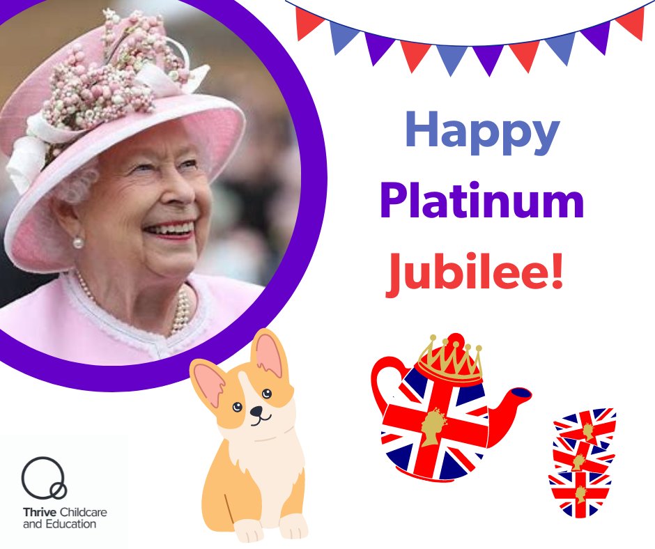 Happy Platinum Jubilee! We hope you have a wonderful weekend ❤️💜💙 #PlatinumJubilee #platinumjubilee2022 #HM70 #jubileeweekend #thrivechildcare