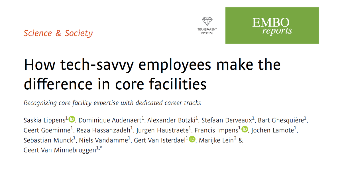 📰 Members of the #EULIFE #CoreFacilities working group from <a href="/VIBLifeSciences/">VIB</a> just published a paper on @EMBOreports about the contribution of core facilities’ staff to #LifeSciences research &amp; how to establish #career tracks for them

🔗doi.org/10.15252/embr.…

#ResearchCulture