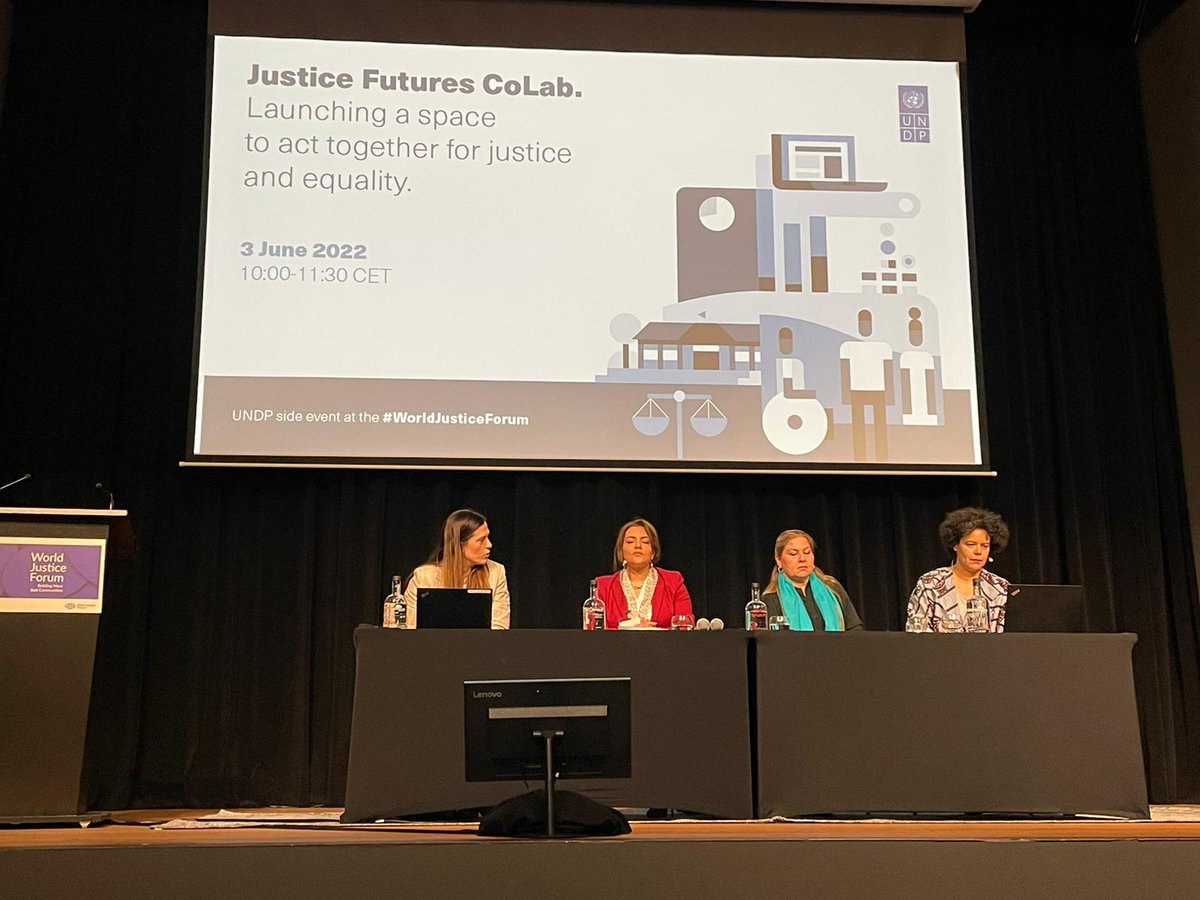 UNDPPalestinian's tweet photo. #HappeningNow: Pal. Chief Prosecutor &amp; Head of Family Protection Dareen Salhieh presenting Mizan case mgt system at the launch of @UNDP 's Justice Futures Colab event today with our @SawasyaPal colleagues.
Explore➡️Innovate➡️ Deliver #accesstojustice solutions
#WorldJusticeForum https://t.co/yRWM0L242l
