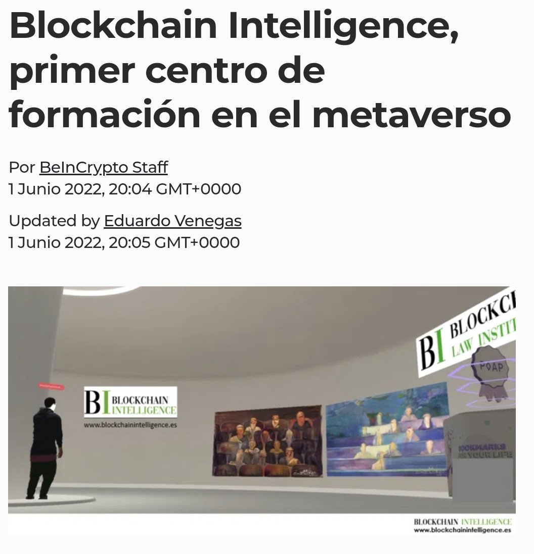 "Los alumnos entran con sus avatares en la sala de Blockchain Intelligence en el metaverso, compran propiedad, fabrican un NFT con IA, usan sus wallets de cripto y de identidad digital y obtienen su POAP. Todo es parte de las formaciones certificadas" <a href="/Abogacia_es/">Abogacía Española</a> <a href="/FelabanOnline/">FELABAN</a>