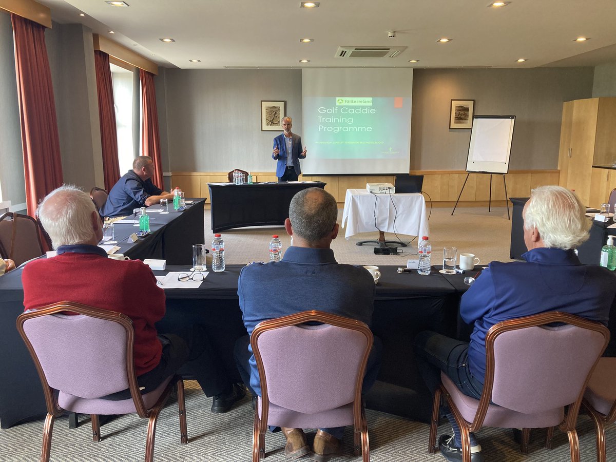 Delighted to welcome Colin Byrne of Caddie Connect to the Northwest on <a href="/wildatlanticway/">Wild Atlantic Way</a> today to talk to a group of caddie masters in <a href="/SligoRadisson/">Radisson Blu Hotel & Spa, Sligo</a> and <a href="/CountySligoGC/">The County Sligo Golf Club</a> about the importance of caddies in delivering a world class golf holiday experience.<a href="/Failte_Ireland/">Fáilte Ireland</a>