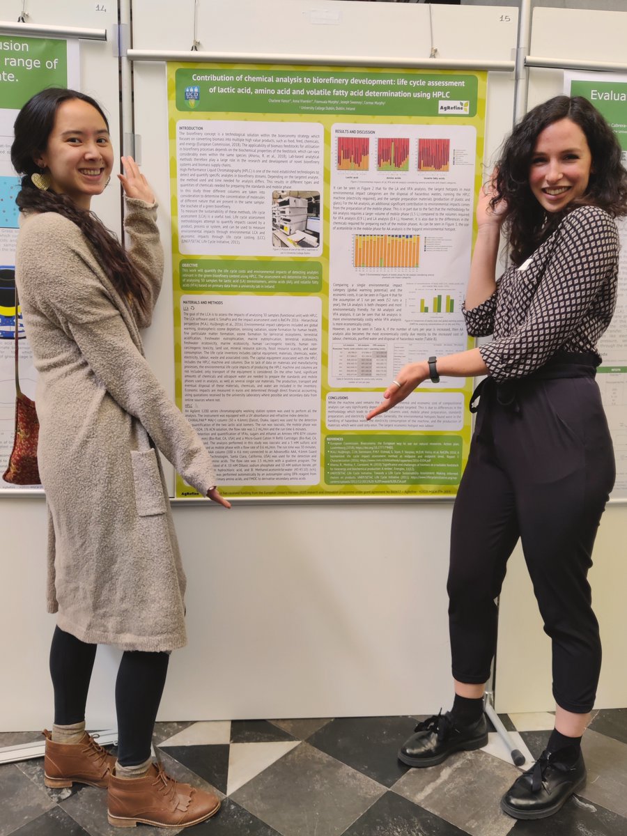 @CharleneMVance and I very proud to present our poster at the #BiorefineConference for #EUGreenWeek in Ghent🌿Our collaborative work is about the contribution of #chemicalanalysis to #biorefinery development: #LCA of LA, AA and VFAs determination using #HPLC👩‍🔬