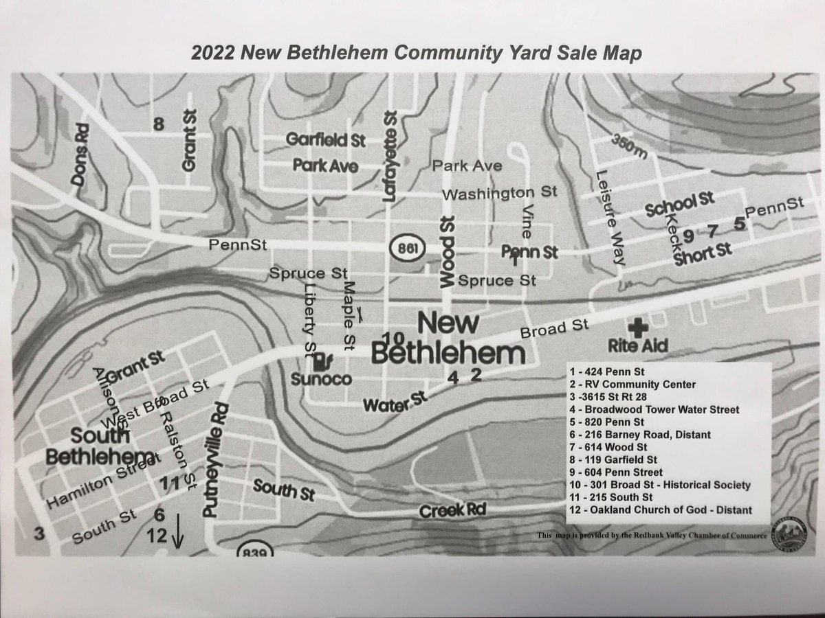 TODAY: Join your neighbors in a community-wide day of yard sales, sidewalk sales & garage sales! Local businesses offer special sidewalk sales & residents host yard/garage sales! RedbankChamber.com/yard-sales

#YardSales #GarageSales #NewBethlehem #RedbankValley #RedbankChamber #Sales