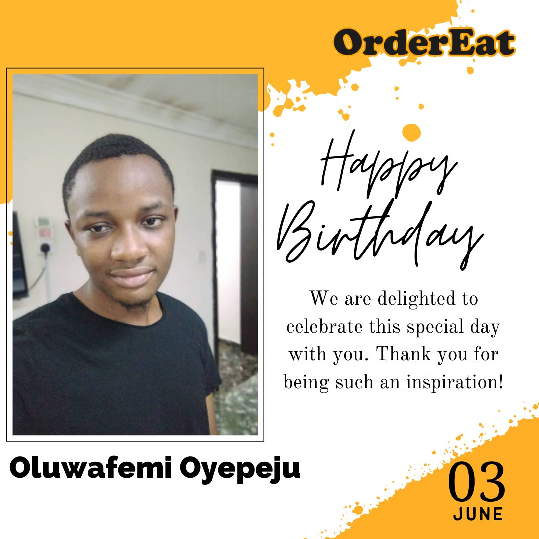 OrderEatEnt's tweet photo. Happy Birthday Femi, @Sol_Oyez

It's a special day and we are happy to be part of your special day.

Thank you for being an inspiration to us!
#birthday Birthday Month https://t.co/eSWMmdSY6t