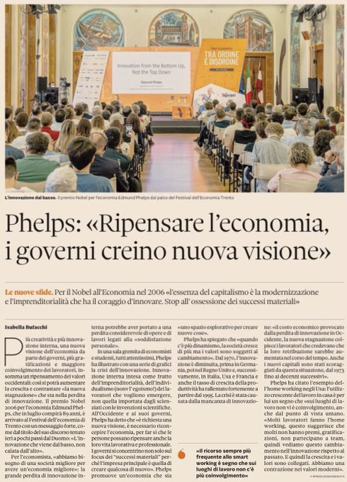 Ned la nuova visione già c'è...
Si chiama economia civile ed è fatta di 4 elementi fondamentali sulla direttrice generatività/ricchezza di senso e soddisfazione di vita   /1
 #FestivalEconomiaTrento