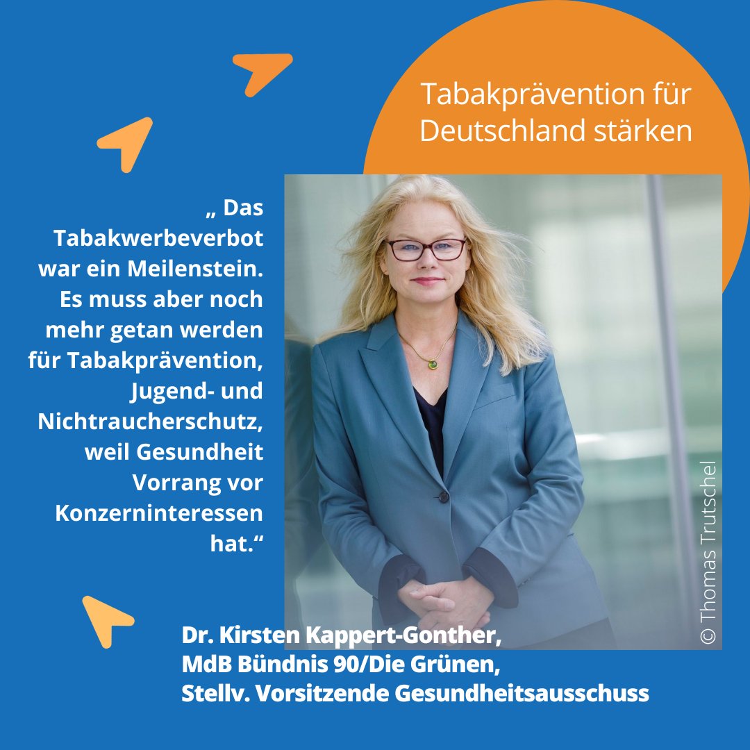 Deutschland tabakfrei bis 2040 (@d_tabakfrei2040) on Twitter photo Gesundheit hat Vorrang vor Konzerninteressen!
Dr. Kirsten Kappert-Gonther, Stellv. Vorsitzende des Gesundheitsausschusses, ruft zu Stärkung der #Tabakprävention und Verbesserung von Jugend- und #Nichtraucherschutz auf.
<a href="/KirstenKappert/">Kirsten Kappert-Gonther</a>
#DeutschlandTabakfrei2040 #Tabakkontrolle Gesundheit hat Vorrang vor Konzerninteressen!
Dr. Kirsten Kappert-Gonther, Stellv. Vorsitzende des Gesundheitsausschusses, ruft zu Stärkung der #Tabakprävention und Verbesserung von Jugend- und #Nichtraucherschutz auf.
<a href="/KirstenKappert/">Kirsten Kappert-Gonther</a>
#DeutschlandTabakfrei2040 #Tabakkontrolle