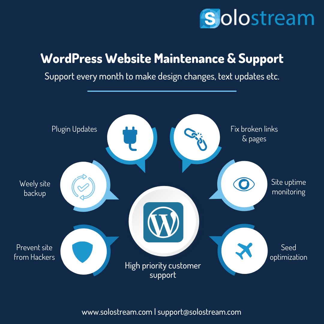 WordPress Website Maintenance &amp; Support
.
solostream.com/wordpress-main…
.
#solostream  #wordpressthemes #wordpresspremiumtheme #freewordpressthemes #premiumwordpressthemes #freepremiumwordpressthemes #wordpresssupport #premiumwordpresssupport