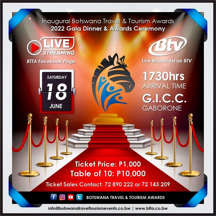Bwtraveltourism's tweet photo. 🇧🇼 📍
A night of celebration!🍾
For individuals and companies- be part of history!
#rewardingexcellence
#btta 22
#botswana #warona https://t.co/7GSQ5vGW2U