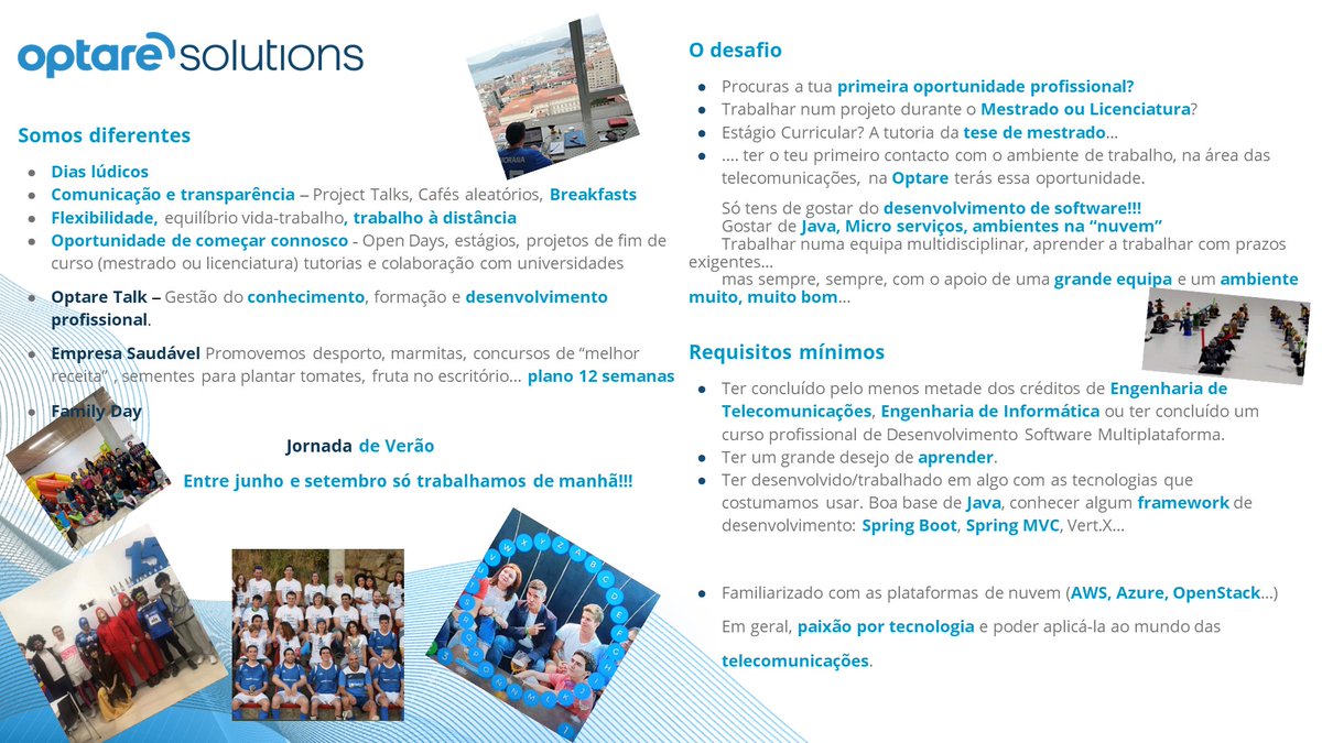 Pastilhas's tweet image. Candidata-te!!! ofertas.optaresolutions.com/jobs/te-damos-…

#optaresolutions #wenotme #portugal #telco #talento #vilareal #teamwork #masteringengineer #informatica #viana #ipvc #utad