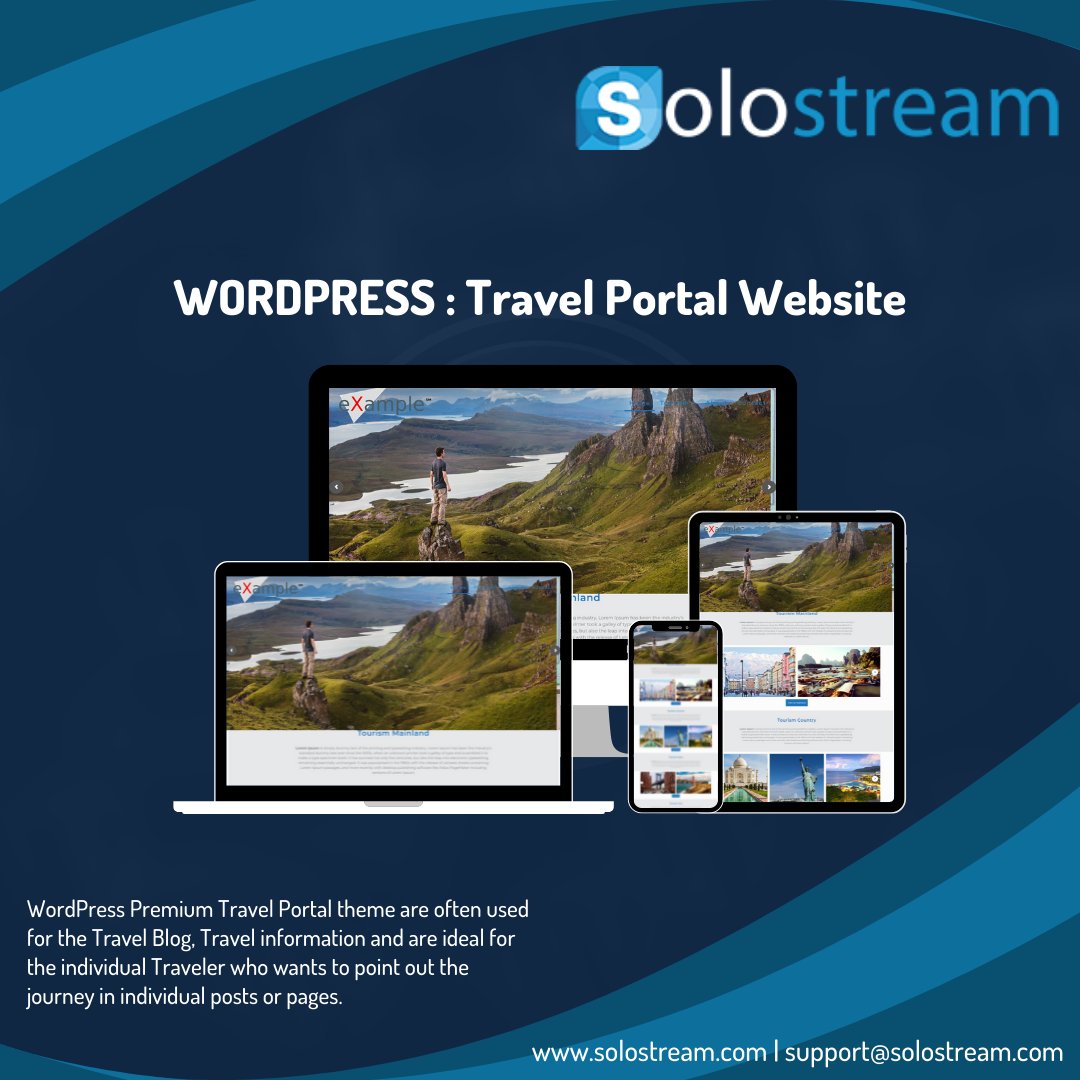 WordPress Premium Travel Portal themes are often used for the Travel Blog and journey in individual post or pages.
.
solostream.com/wp_theme/wp-to…
.
#solostream  #wordpressthemes #wordpresspremiumtheme #freewordpressthemes #premiumwordpressthemes #freepremiumwordpressthemes