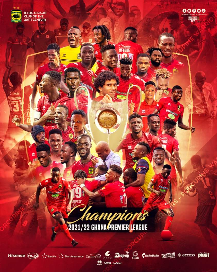 Congratulations <a href="/AsanteKotoko_SC/">Asante Kotoko SC - 2X CAF CL Winners🥇</a> on winning the 2021/2022 Premier League title. We're super proud for being part of this journey. 

Ayikoooo!!