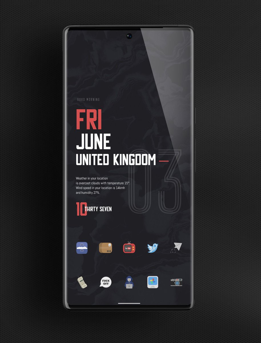 debugtiger's tweet photo. And another on my other phone. I'm keeping this on✌️
#Pixel6Pro #Lawnchair
#Wallpaper >>
@notforyou666 Shared 🤌
#Widget >>
@RajjAryaa Flawless KWGT 🎯
#Icons >>
@jkebwdn Fraud 🔥
#Temate >>
@TeboulDavid1 🤝
#Android #Custom #Home https://t.co/8CLa9Ra1BL
