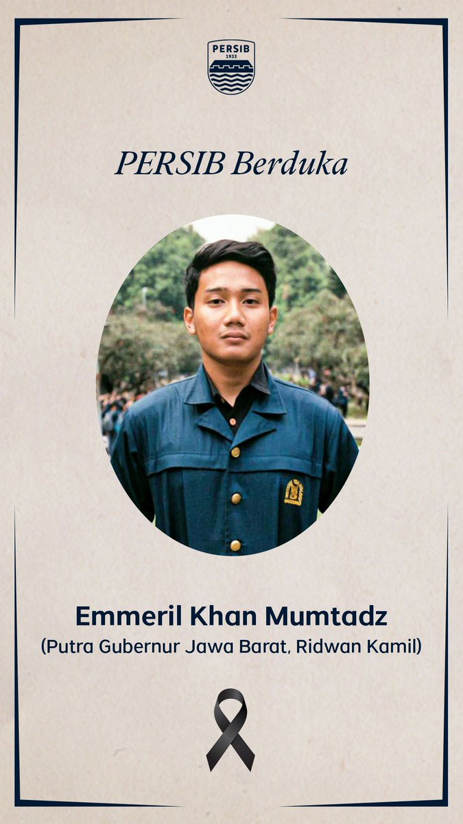 Segenap keluarga besar PERSIB turut berduka atas meninggalnya ananda Eril. Semoga diberikan tempat terbaik di sisiNya 🤲