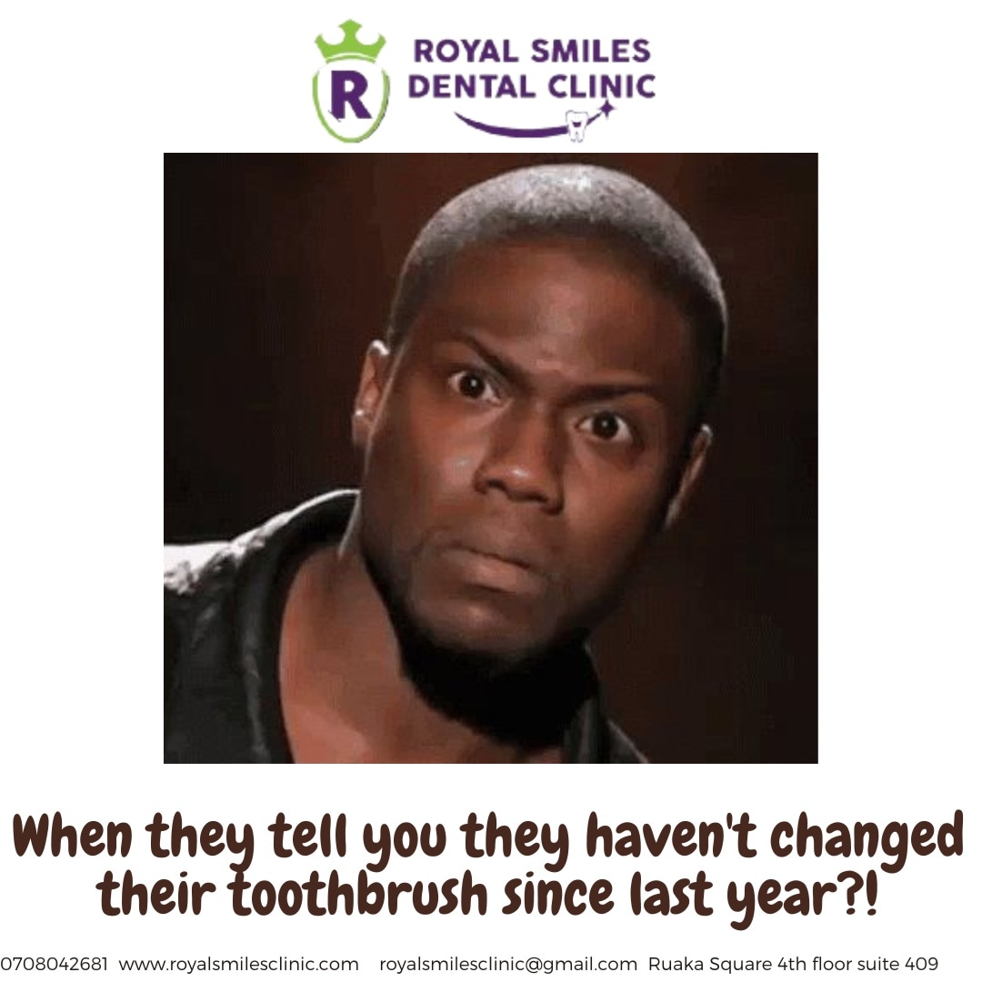 Sisi ata hatuna ubaya....!

But seriously though,change your toothbrush every three to four months to ensure its bristles are serving you  effectively.

For appointments,talk to us:

0708042681

#premiumdentalcare 
#memefriday 
#dentalhumour