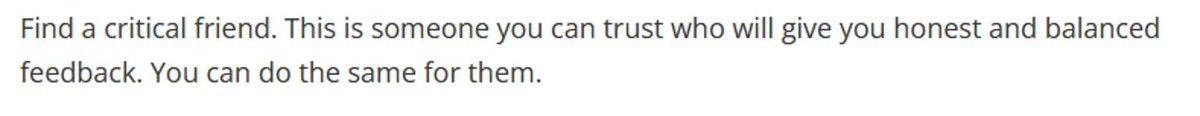 ithinkwellHugh's tweet photo. #TooCritical Find a critical friend. This is someone you can trust who will give you honest and balanced feedback. You can do the same for them. Article in @TimesHigherEd. https://t.co/YAMaL0l2jJ #PhDforum #acwri @DeneTimes https://t.co/dInkCYjfG9