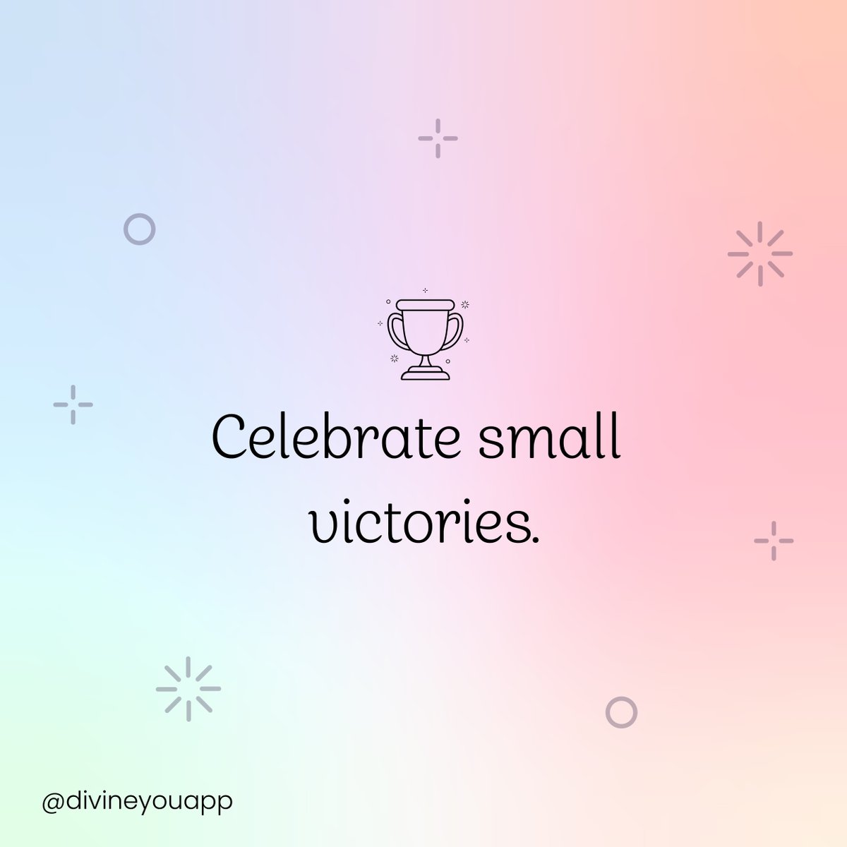 divineyouapp's tweet photo. Success is a string of tiny winnings. 🏆
#success #celebration #selfcare #selflove #fridayfeels #DiveInYou #DivineYou #DivineYouWellness https://t.co/45euuPiied