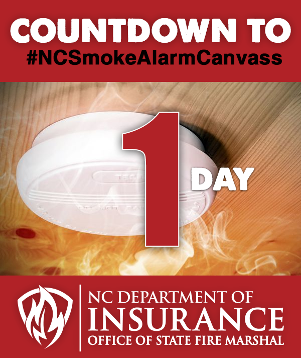 NC_OSFM's tweet photo. ONE DAY LEFT!
#SmokeAlarmSaturday is tomorrow! Last year, we checked 3,473 homes and installed 2,933 new alarms…in just one day! We look forward to building on those numbers again this year to prevent #firedeaths and help our communities be as safe as possible in North Carolina. https://t.co/DaJ1zv5KqK